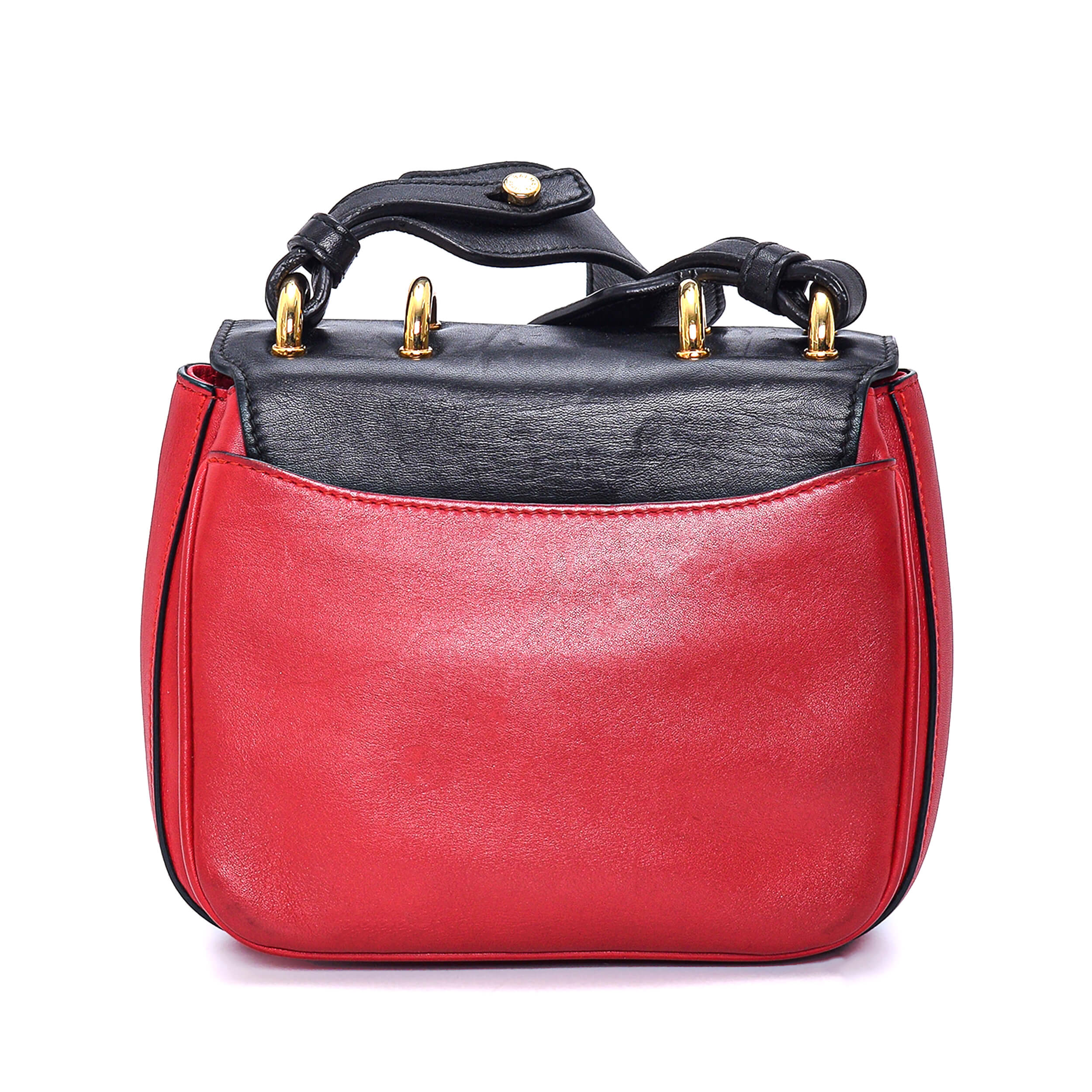 Balmain - Red&Black Leather Renaissance Bag